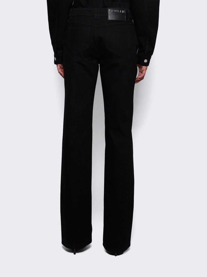 Mugler Bi-Color Straight Leg Jeans