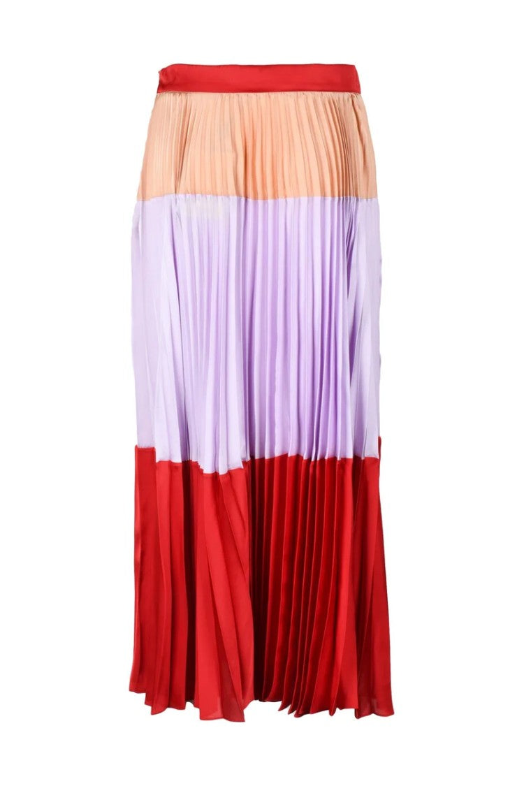 Twin-Set Multicolor Striped Polyester Midi Skirt