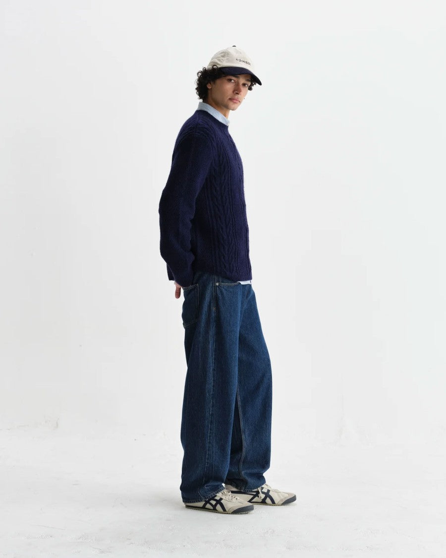 Wax London Textured Cable Knit Crewneck Sweater
