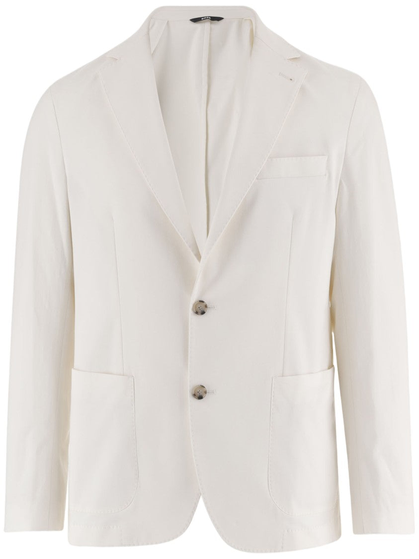 Hugo Boss White Stretch Cotton Blazer