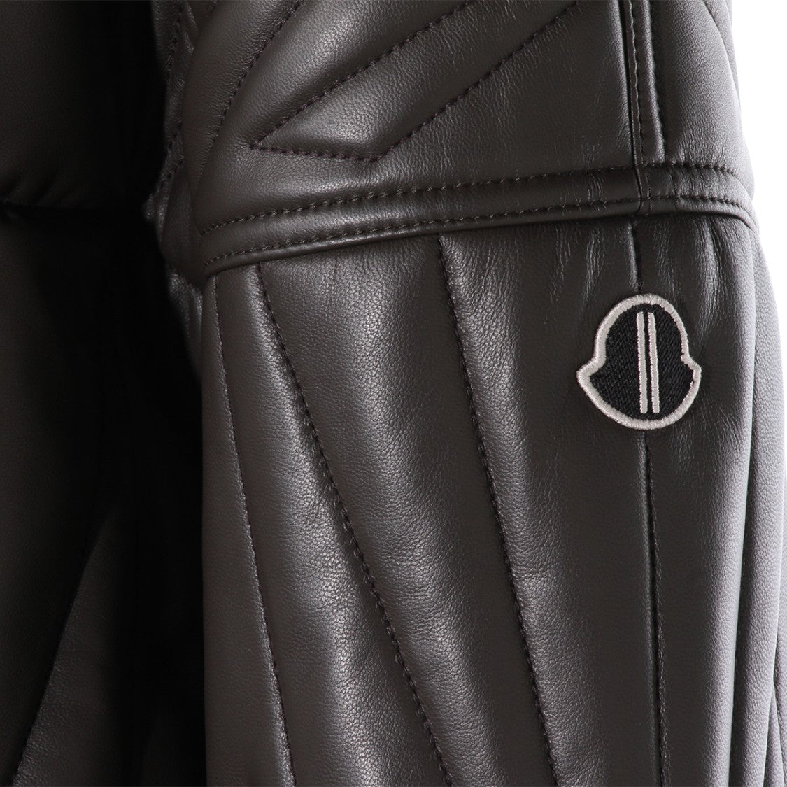 Moncler X Rick Owens Dark Grey Geocamo Leather Jacket