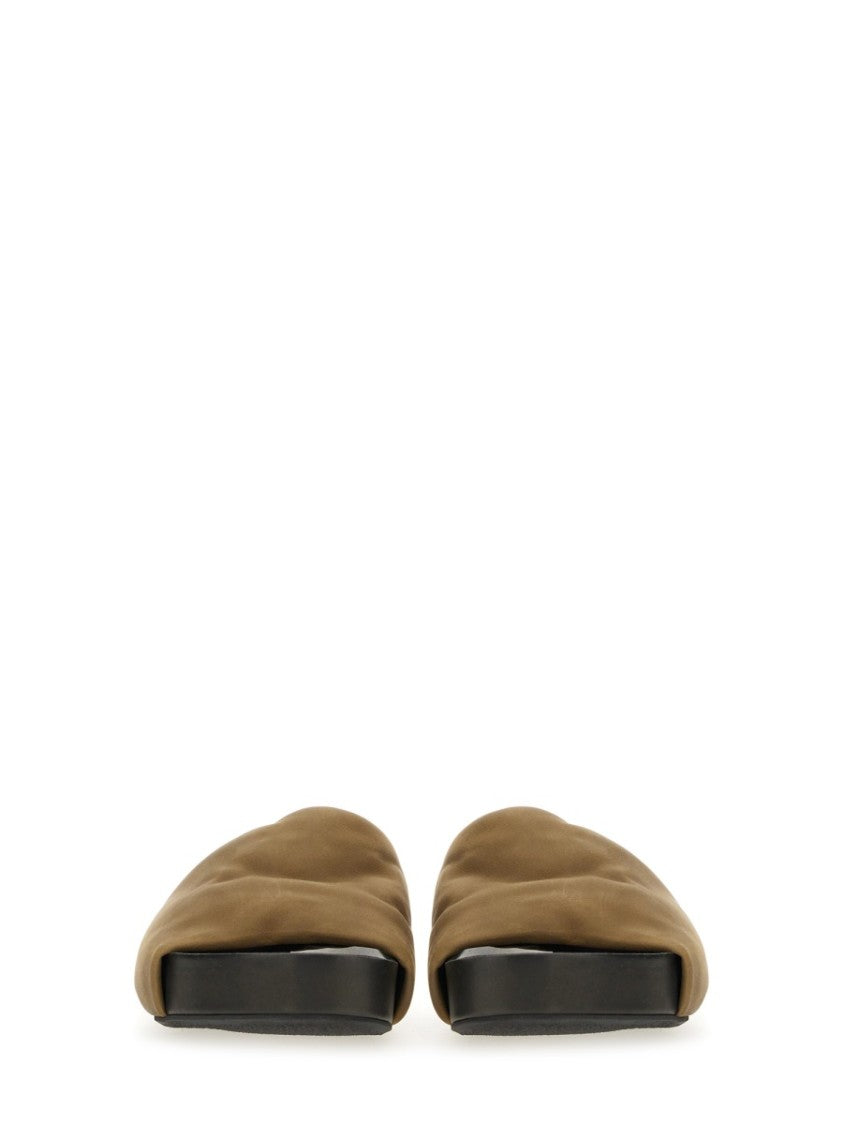 Uma Wang Brown Leather Sandals With Padded Strap