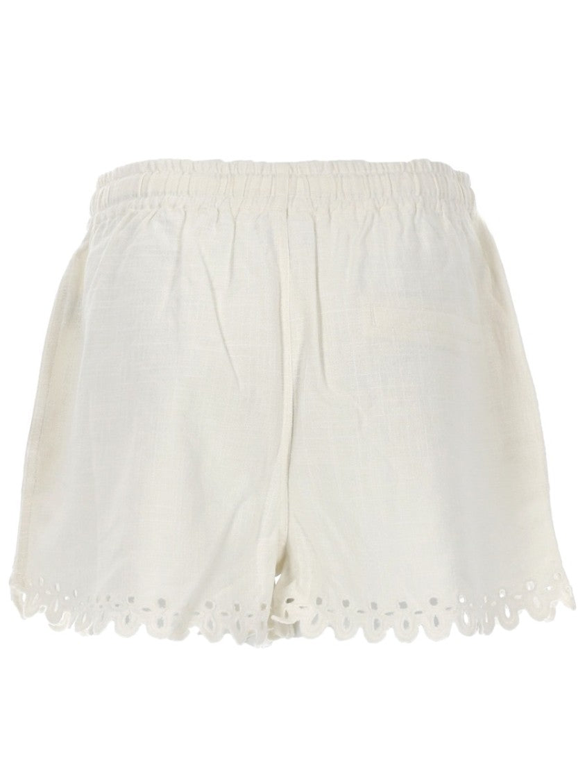 Isabel Marant Étoile Balyme Scalloped Eyelet Cotton Shorts