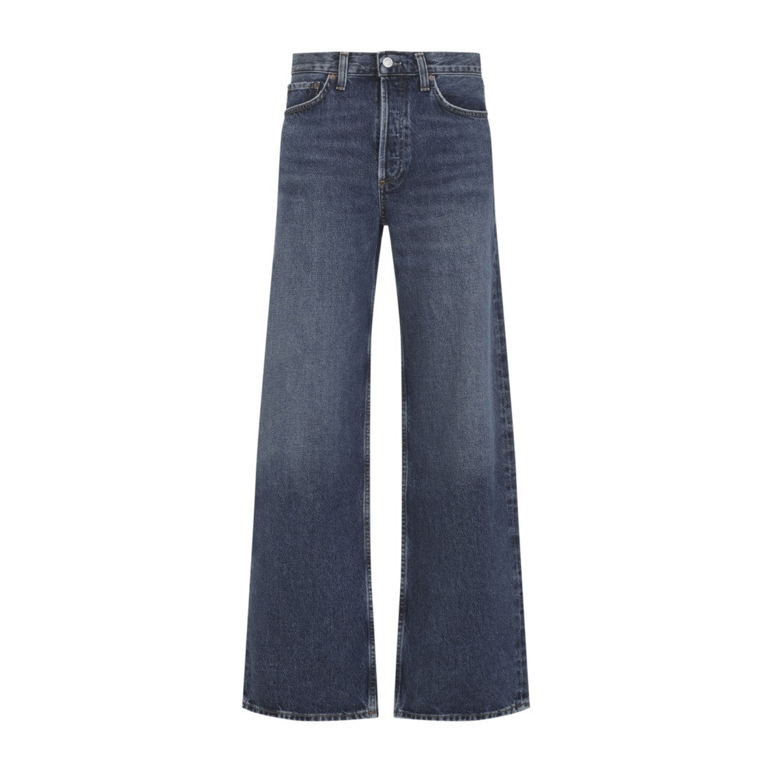 Agolde Blue Short Wave Cotton Arc Jeans