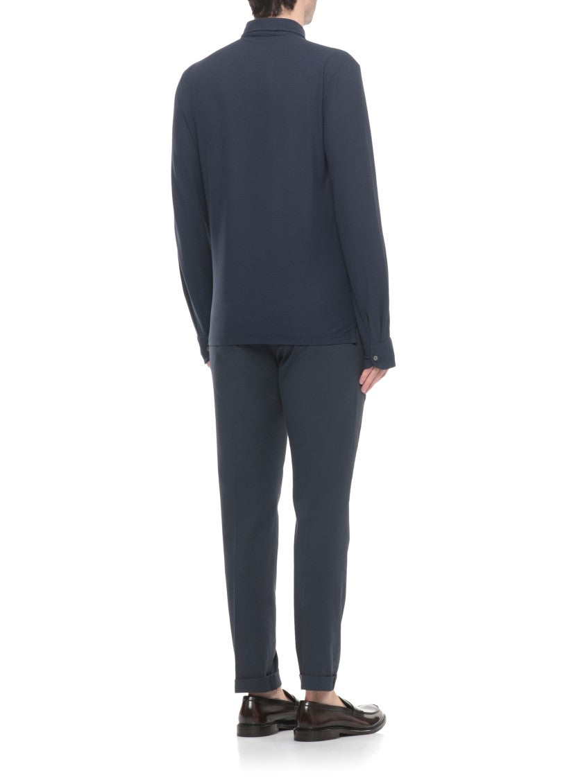 Zanone Blue Cotton Polo Shirt