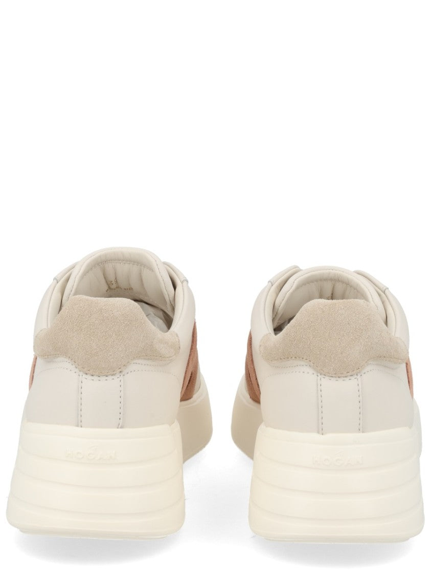 Hogan Smooth Leather Suede Logo Cushioned Sneakers