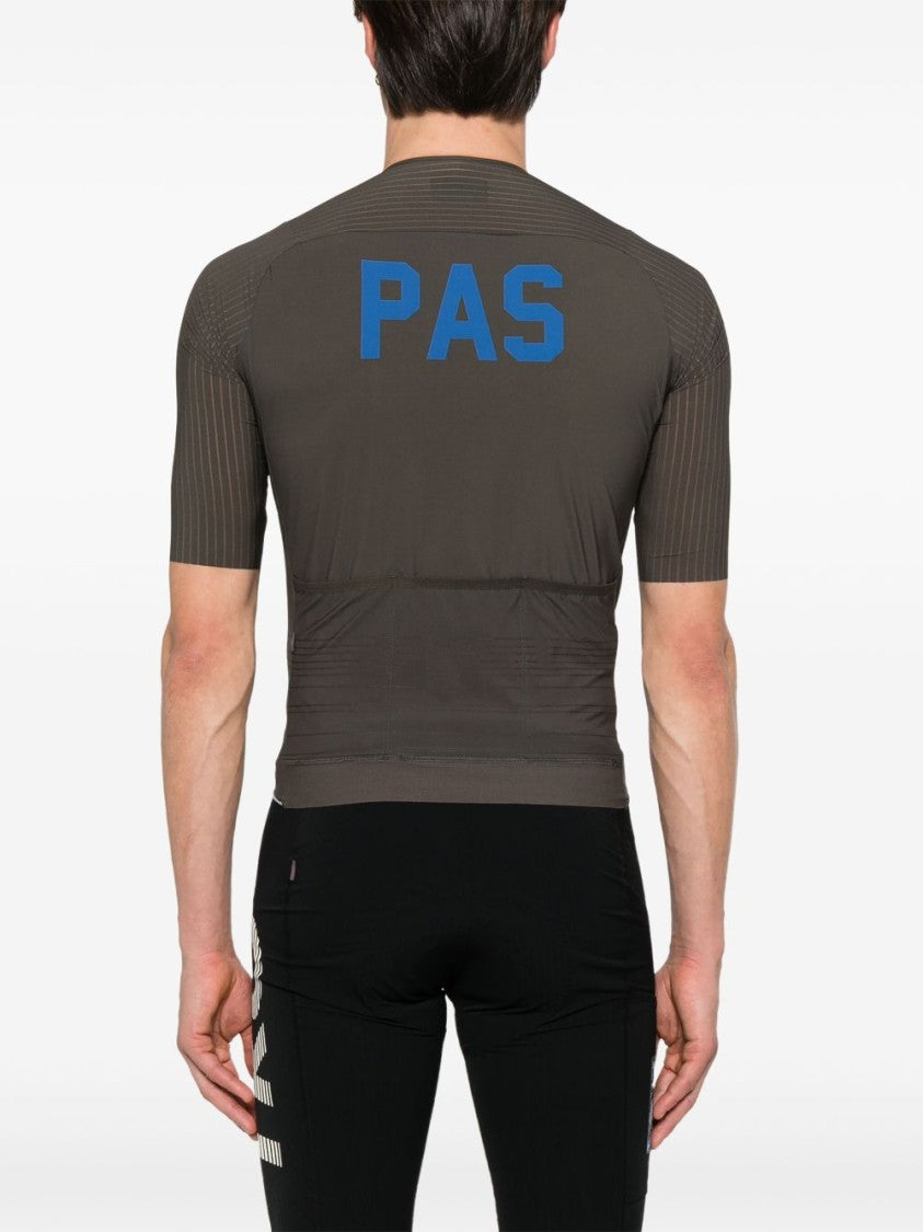 Pas Normal Studios Grey Zip-Closure T-Shirt With Bold Logo Design