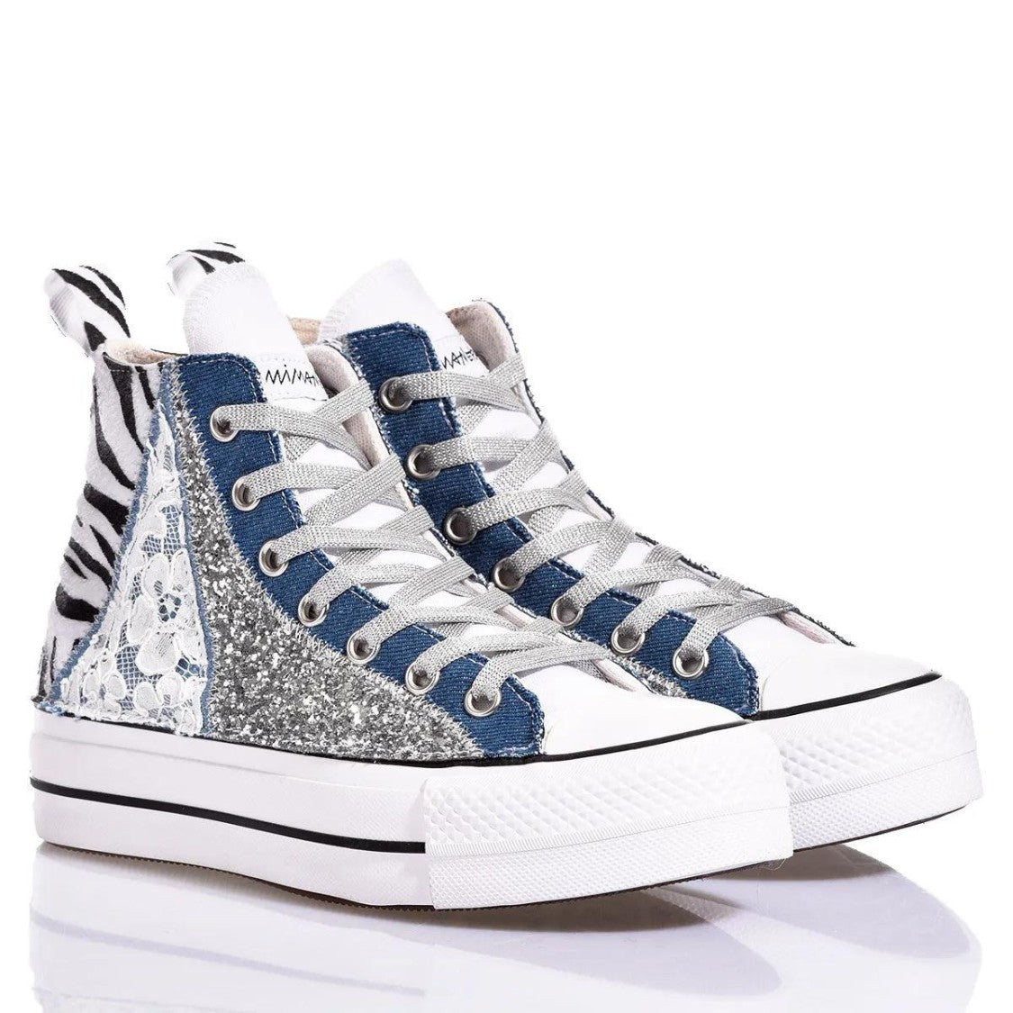 Converse Platform Zebra Lace High-Top Sneakers