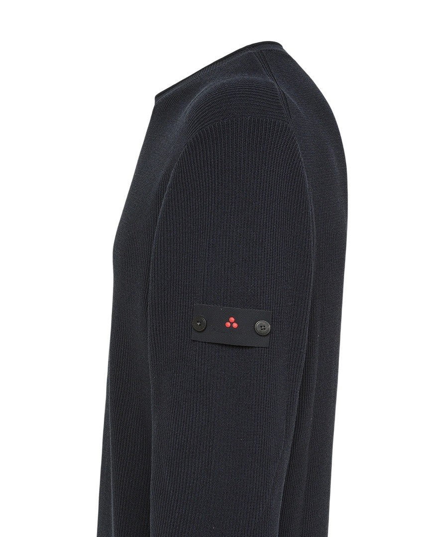 Peuterey Textured Black Tricot Crewneck Sweater