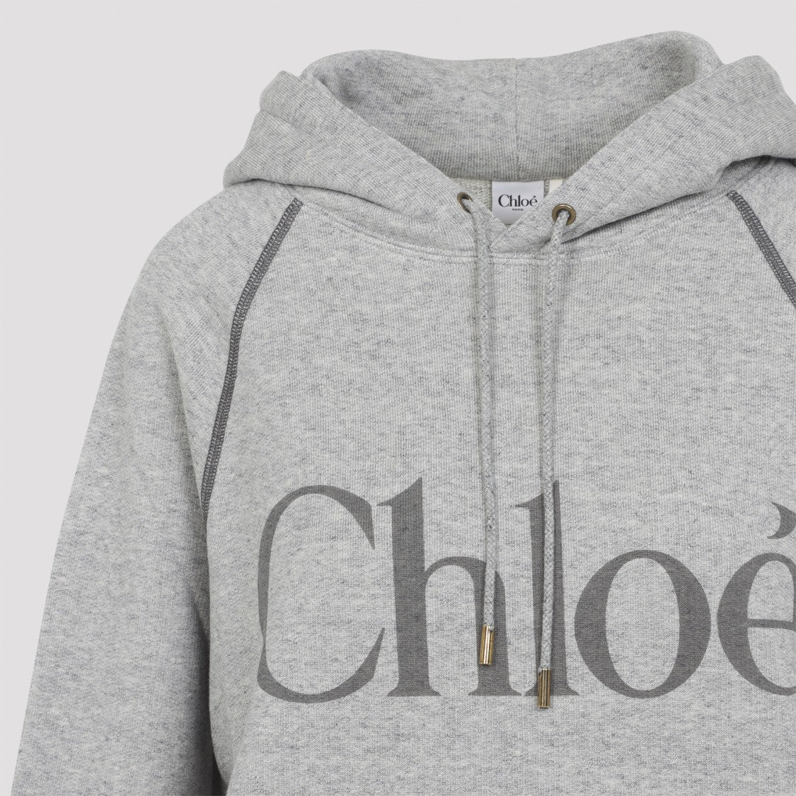 Chloé Vapor Grey Cotton Hoodie