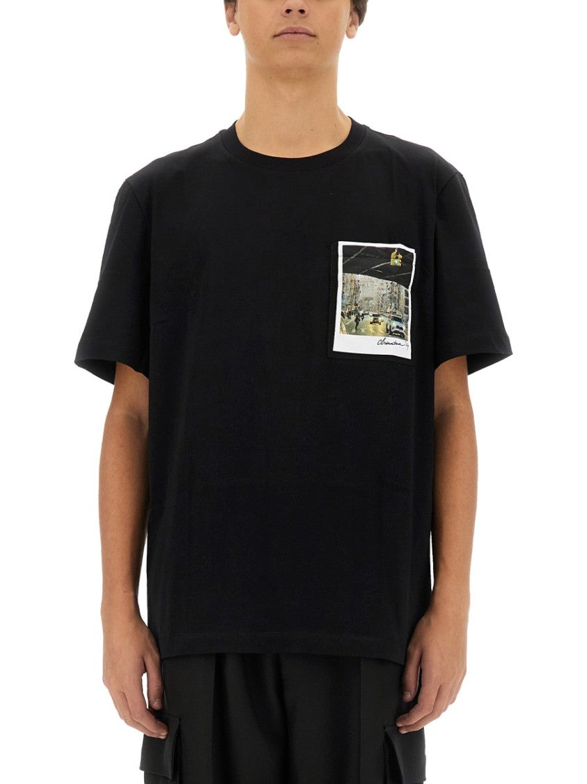 Helmut Lang Black T-Shirt With Front Logo
