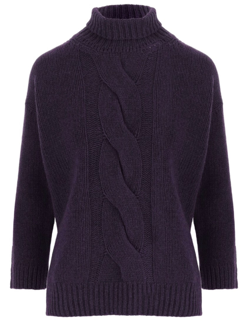 Bruno Manetti Cable-Knit Turtleneck Sweater Crafted