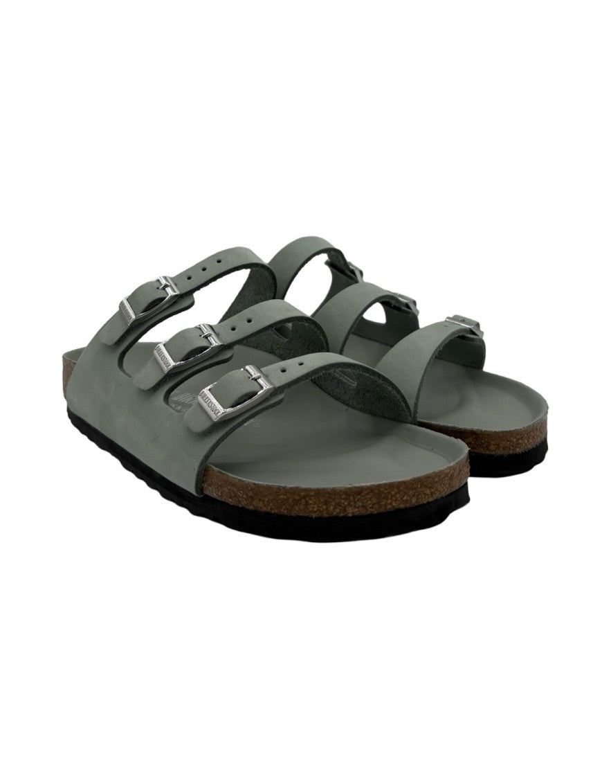 Birkenstock Florida Slide – Pure Sage Nubuck Leather