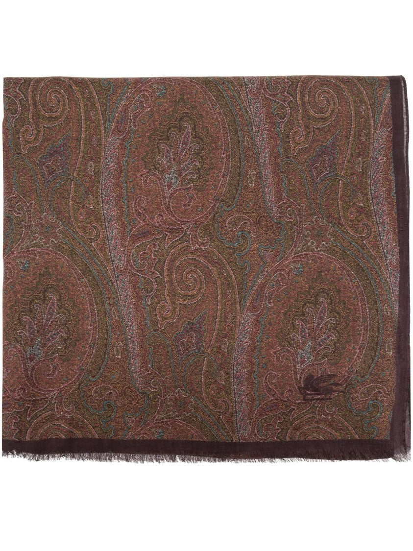 Etro Paisley Pattern Fringed Rectangular Scarf