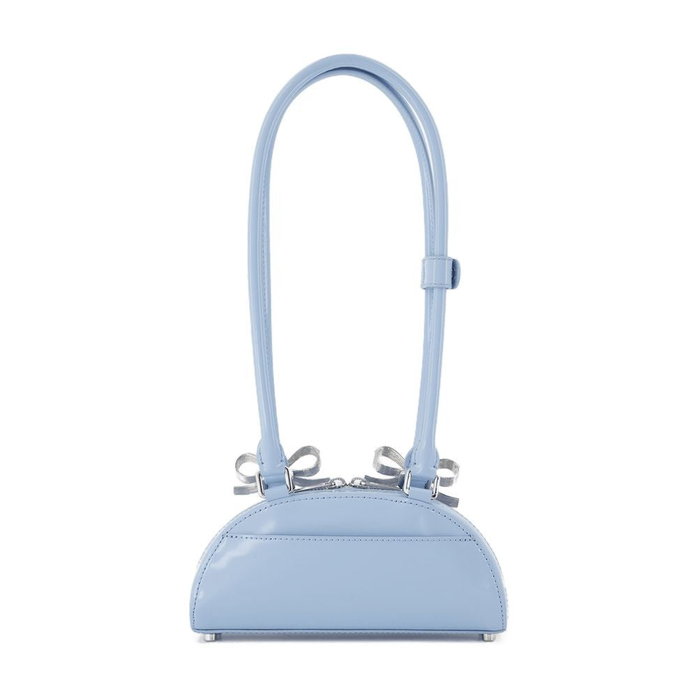 Self-Portrait Curved Mini Shoulder Bag - Leather - Blue