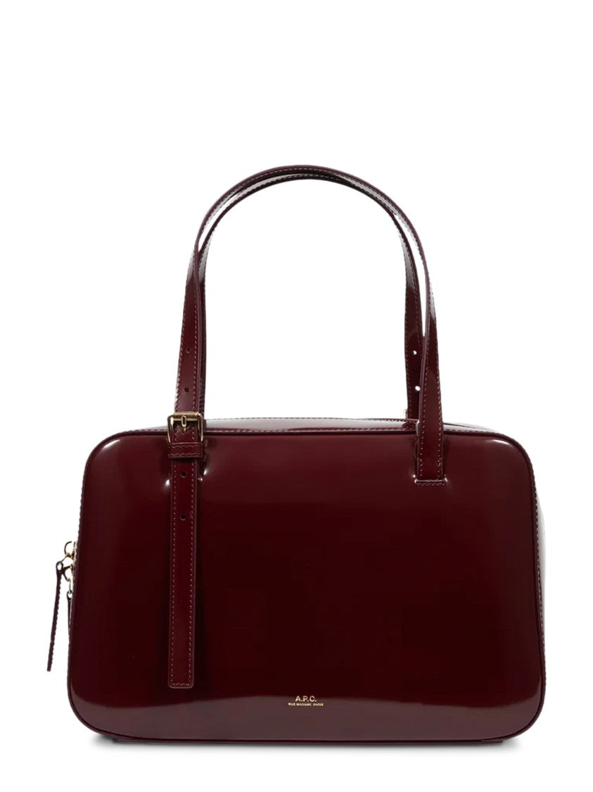 A.P.C. Glossy Cow Leather Virginie Box Handbag