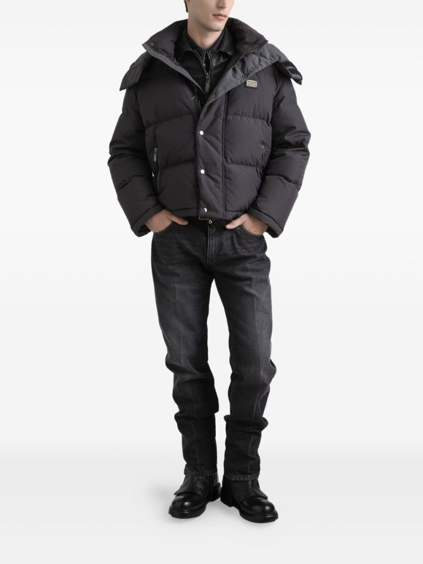 Dolce & Gabbana Quilted Down Jacket With Attached Hood