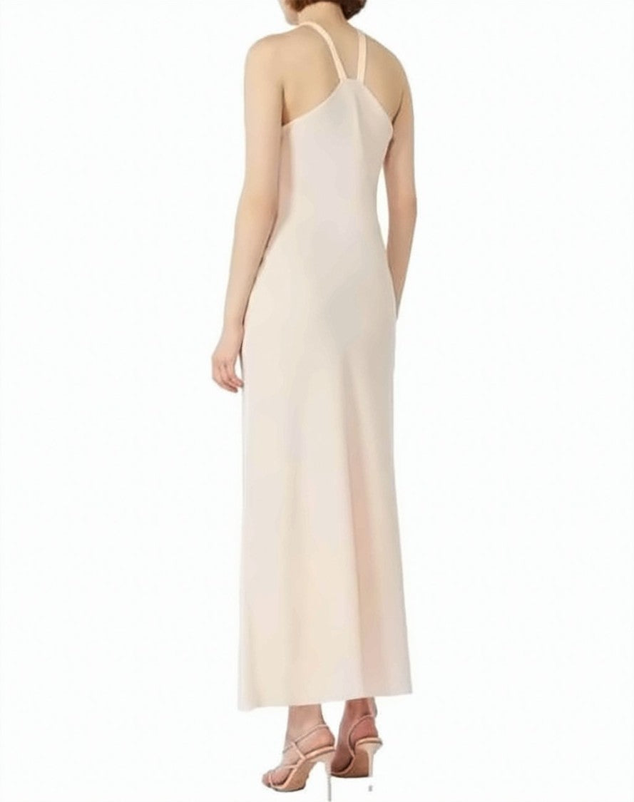 Max Mara Satin Studio Halter Neckline Lined Dress
