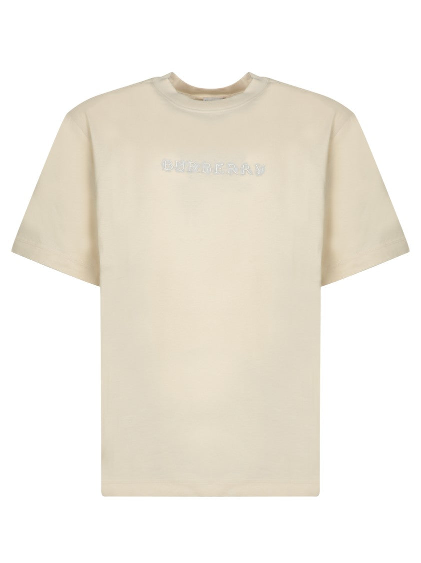 Burberry White T-Shirts With Iconic Logo Detail