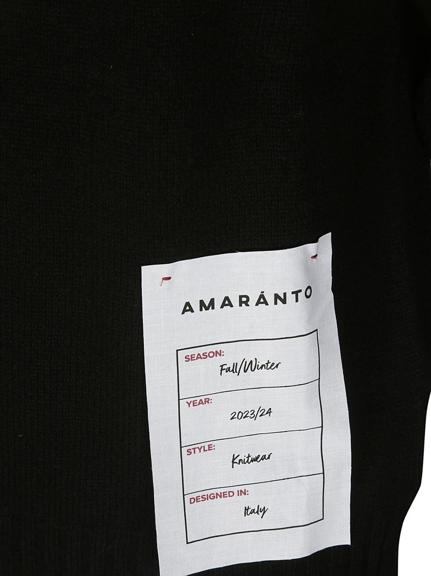 Amaranto Relaxed Fit Black Turtleneck Sweater
