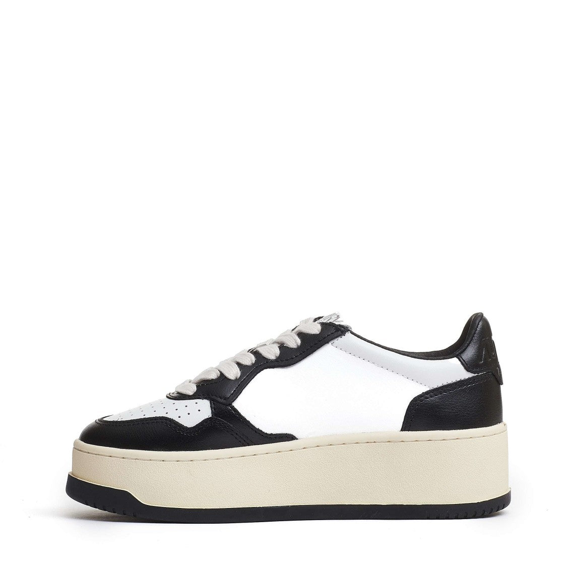 Autry Medalist Platform Sneakers In Untreated White Leather With Chunky Sole