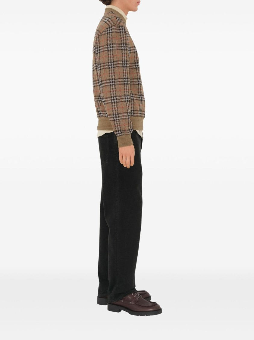 Burberry Check Pattern Sweatshirt