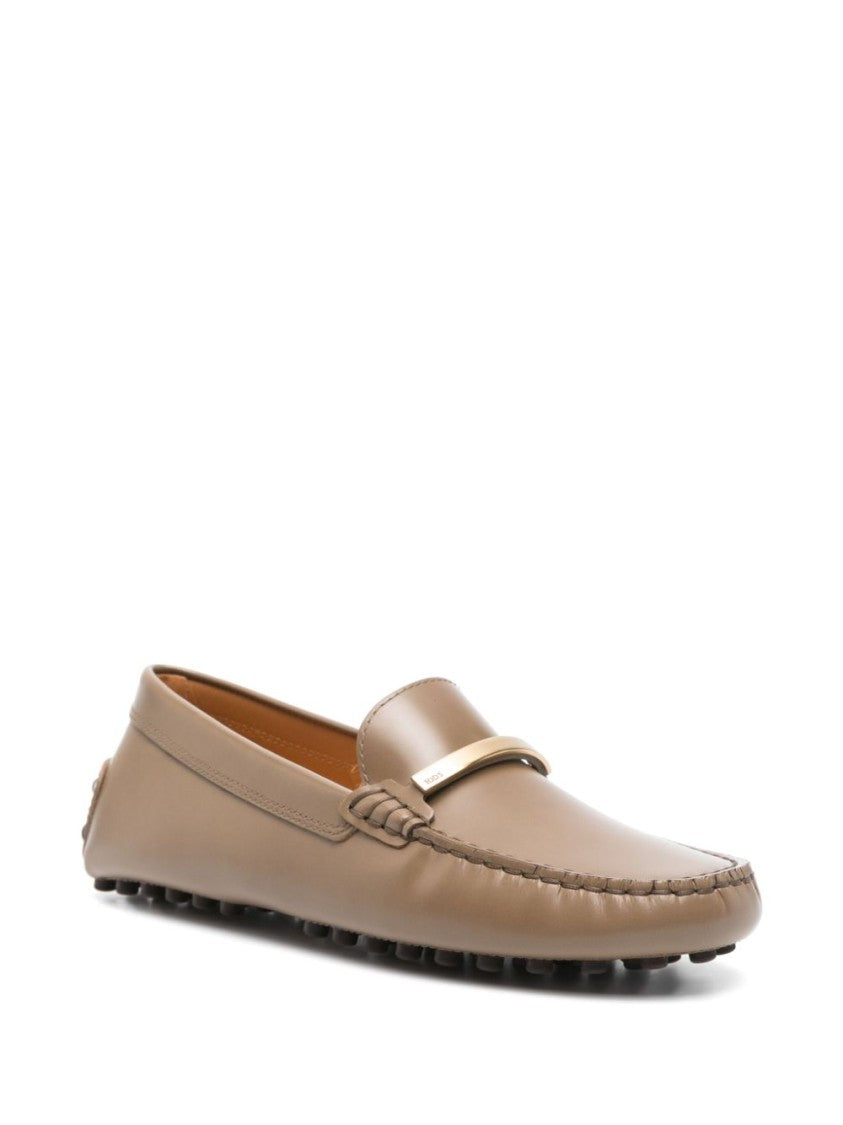 Tod's Almond Toe Loafers With Raised Seam Detailing