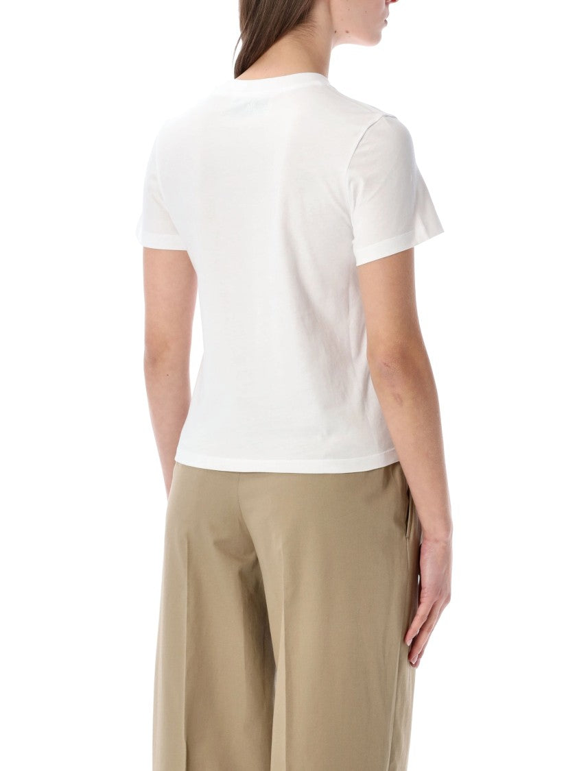 Ami Paris Cropped T-Shirt With Iconic Heart Embroidery