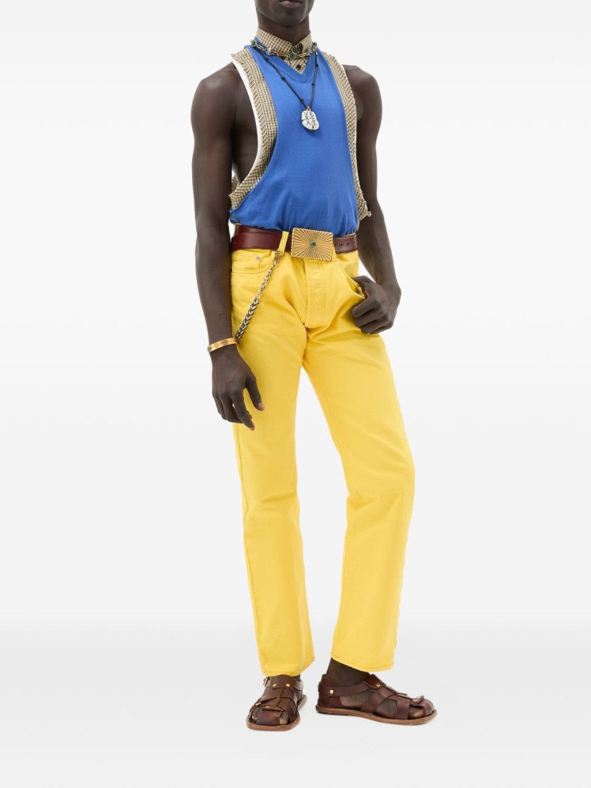 Versace Straight-Leg Yellow Denim Jeans