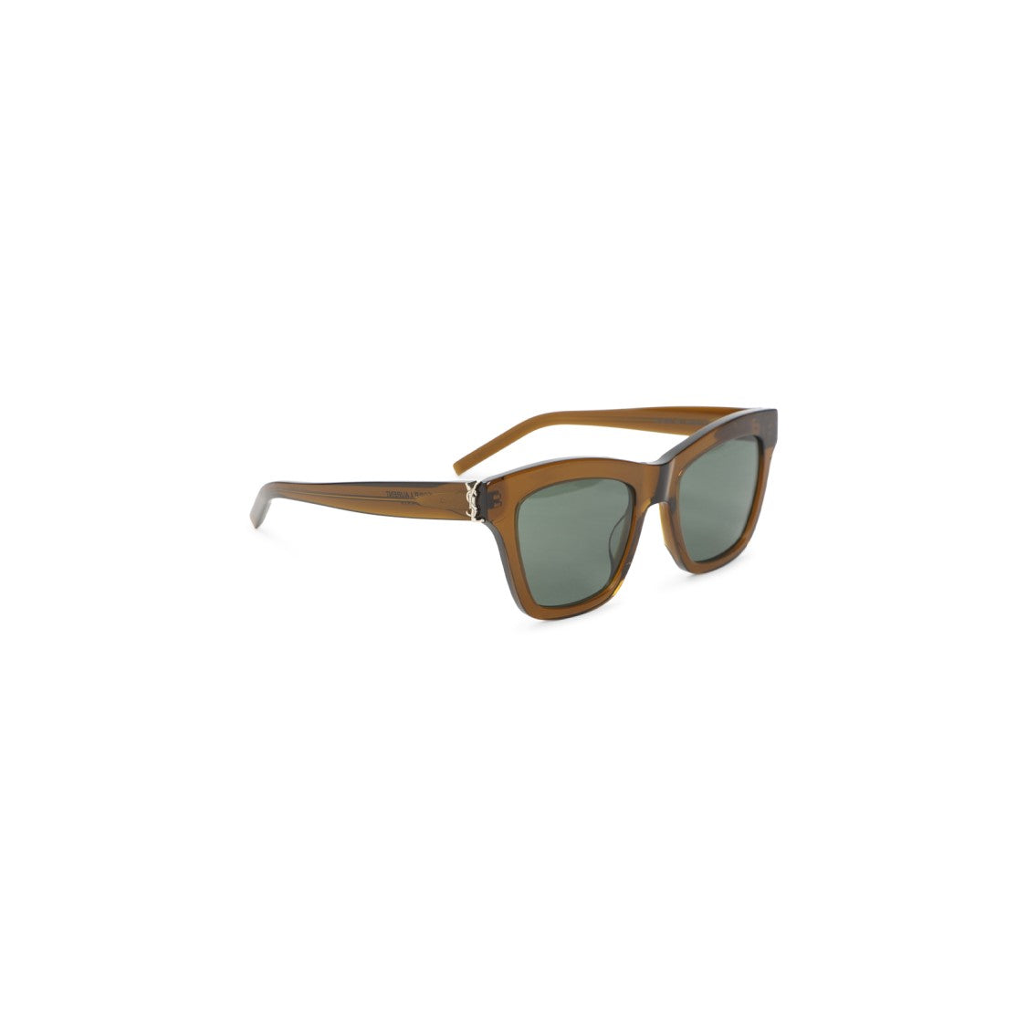 Saint Laurent Translucent Brown Acetate Square Frame Sunglasses