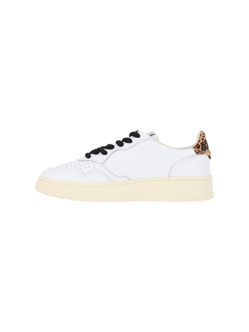 Autry Low-Top Sneakers With Rounded Toe And Leopard Tab