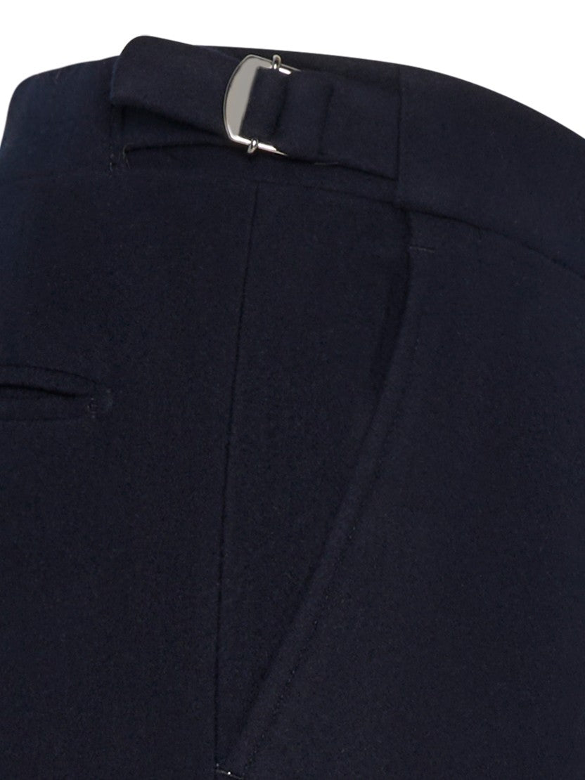 Franzese Collection Tailored Trousers With Double Waistband In Wool