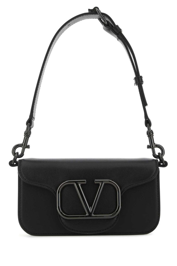 Valentino Garavani Black Leather Locò Shoulder Bag