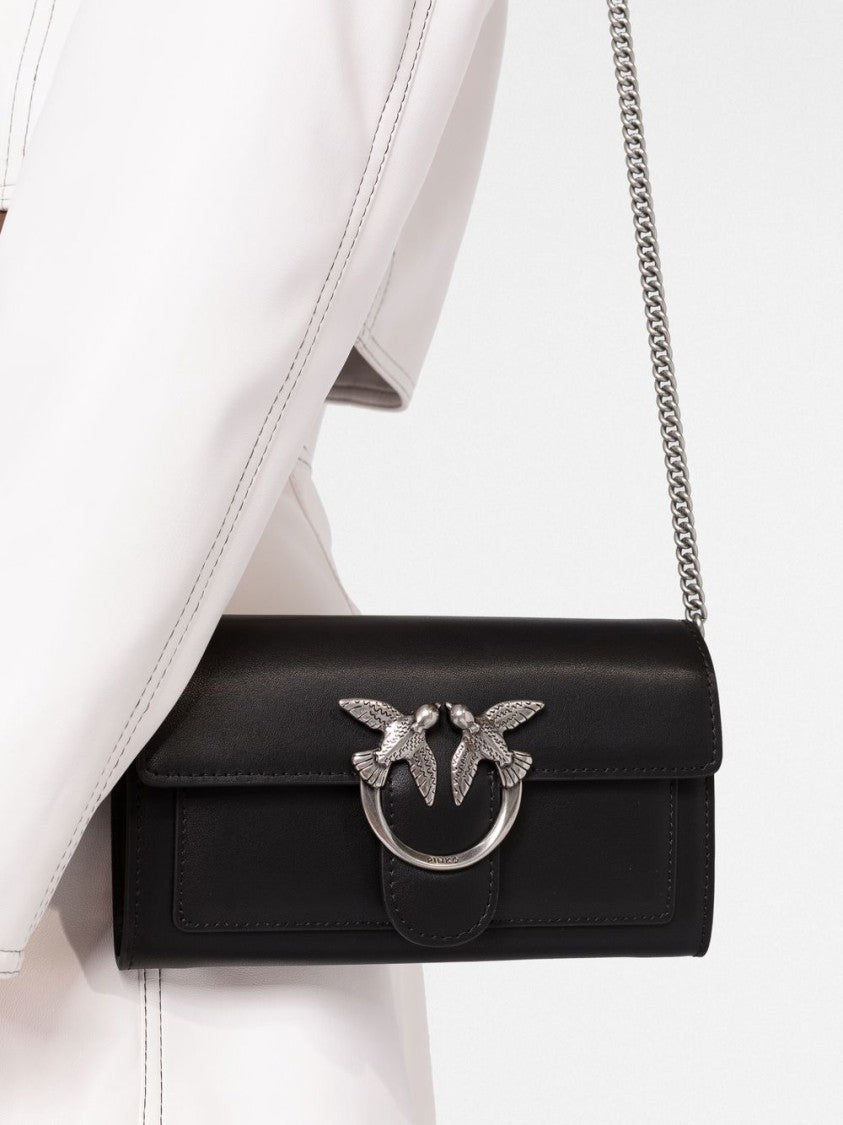 Pinko Black Logo Plaque Wallet