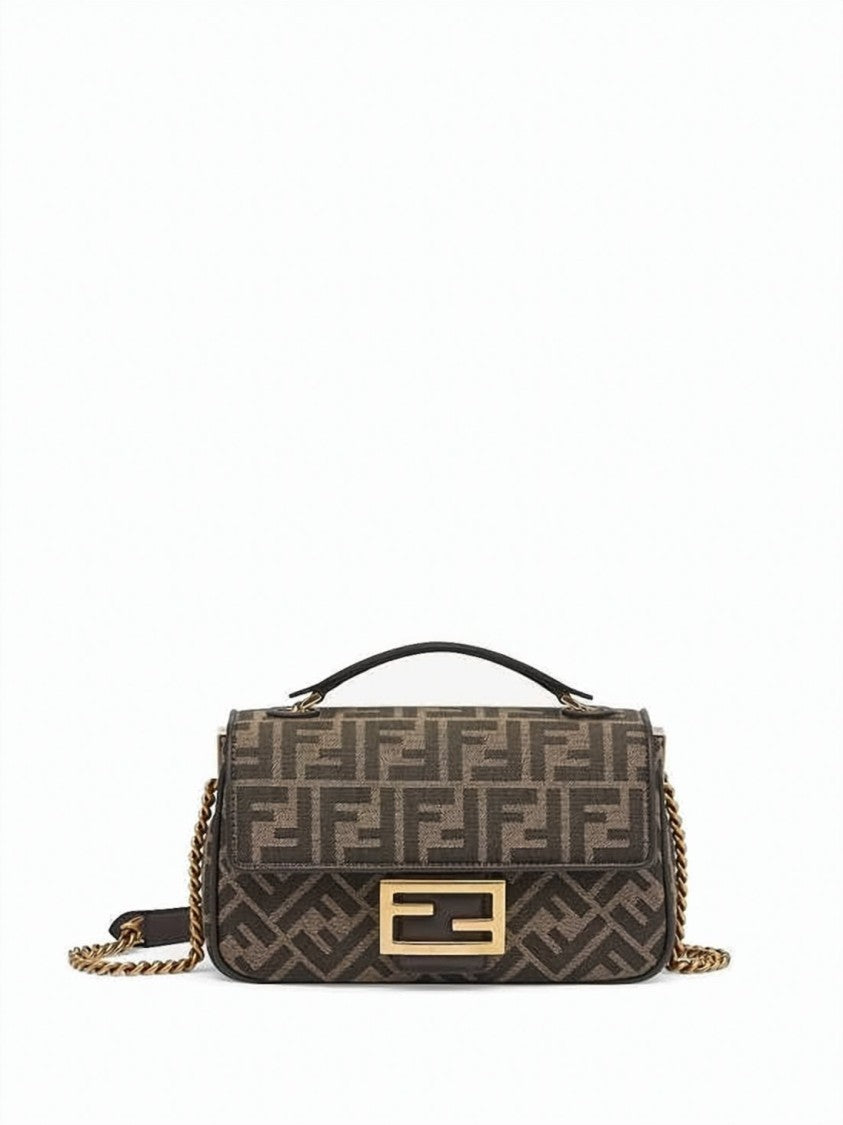 Fendi Medium Ff Jacquard Fabric Shoulder Bag