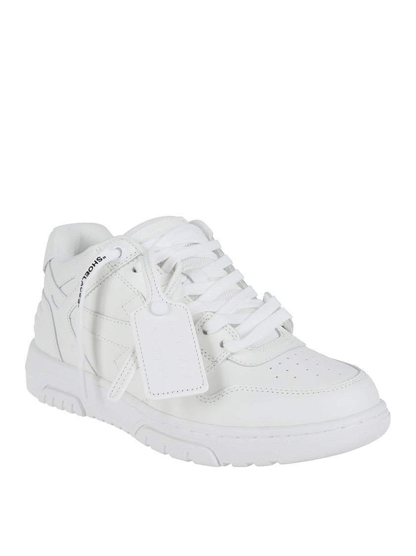 Off-White Low-Top Leather Sneakers With Detachable Patch