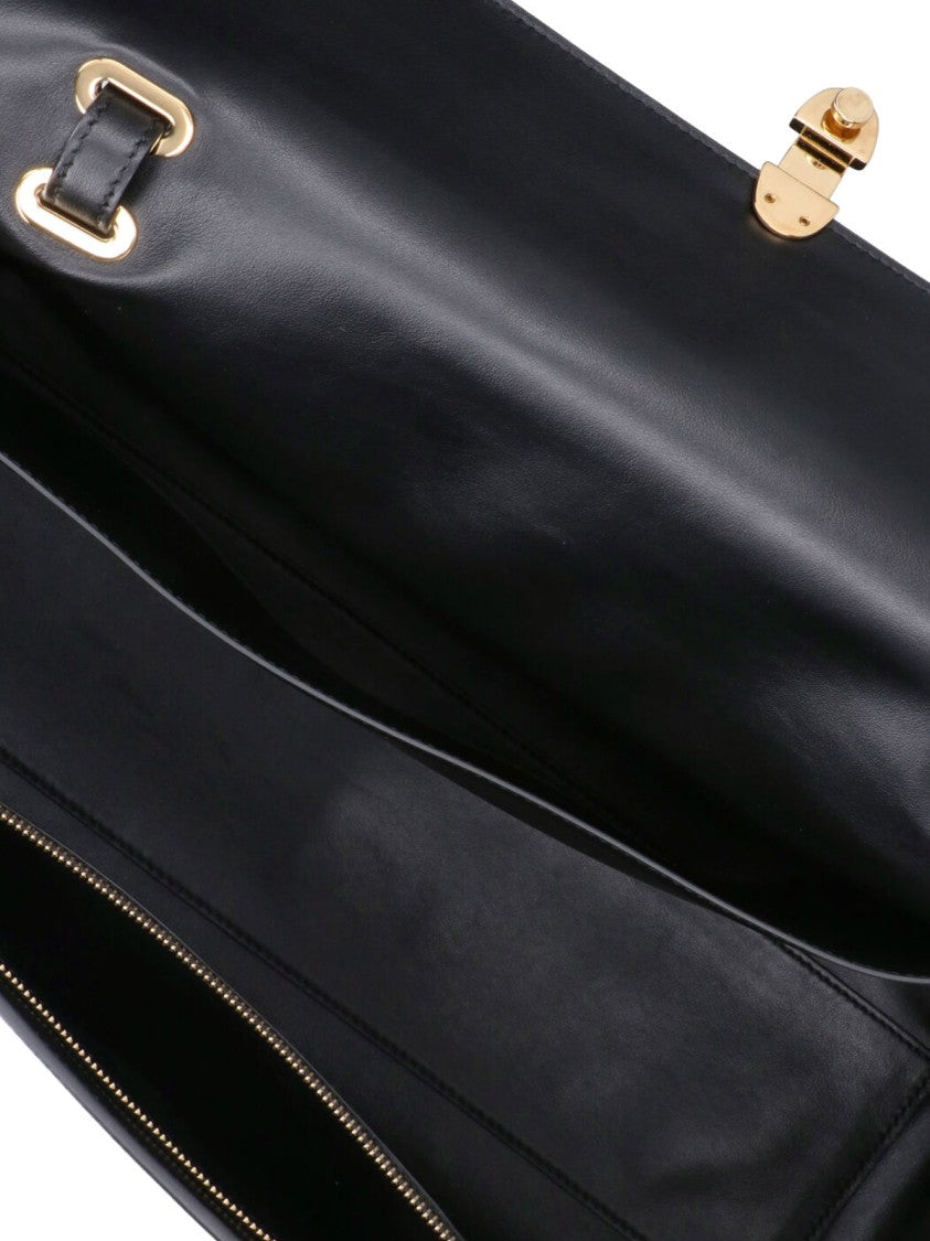 Savette Black Symmetry Trapeze Leather Shoulder Bag