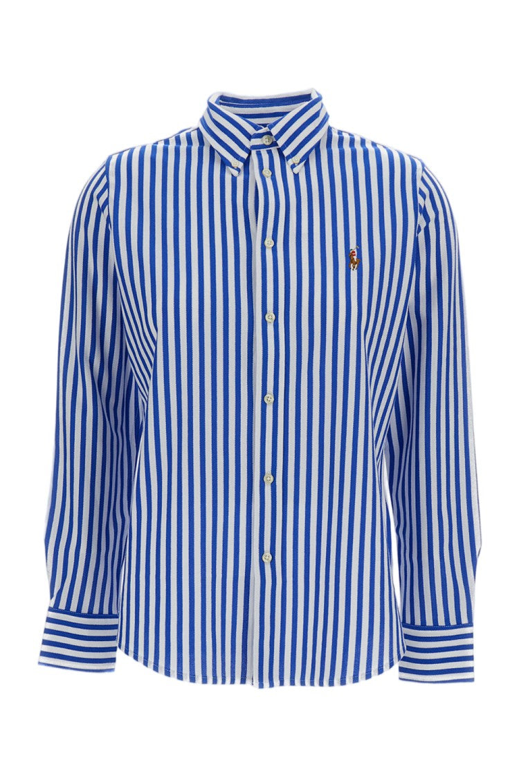 Polo Ralph Lauren Light Blue Striped Oxford Cotton Shirt