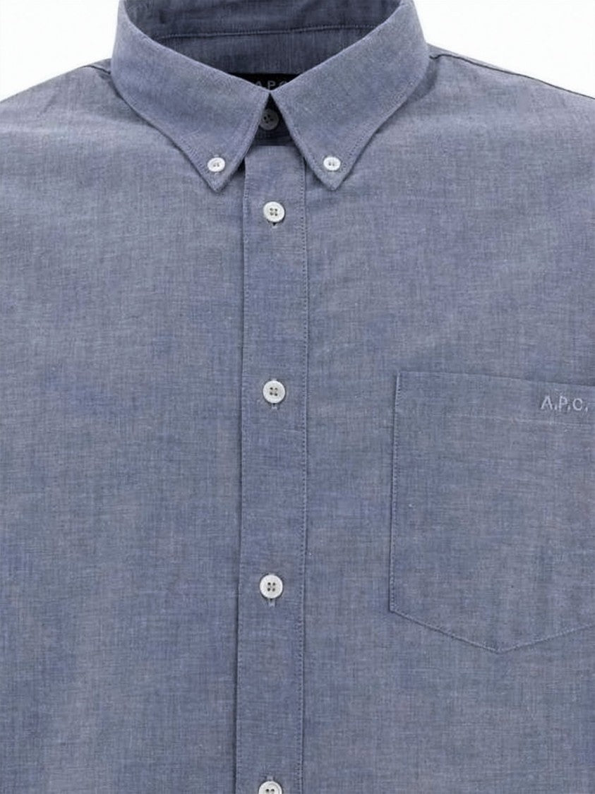 A.P.C. Long-Sleeve Button-Up Shirt With Subtle Branding
