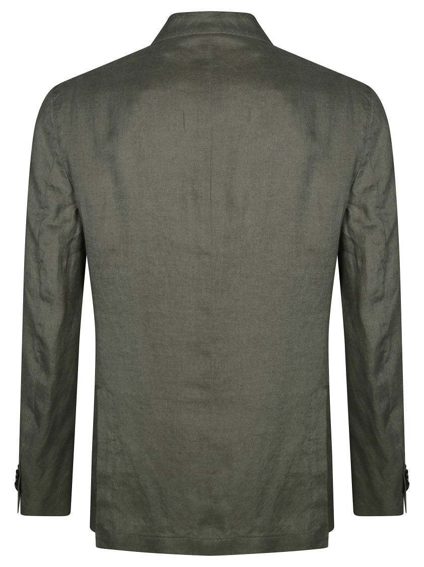 Manuel Ritz Muted Olive Linen Like Tailored Suit