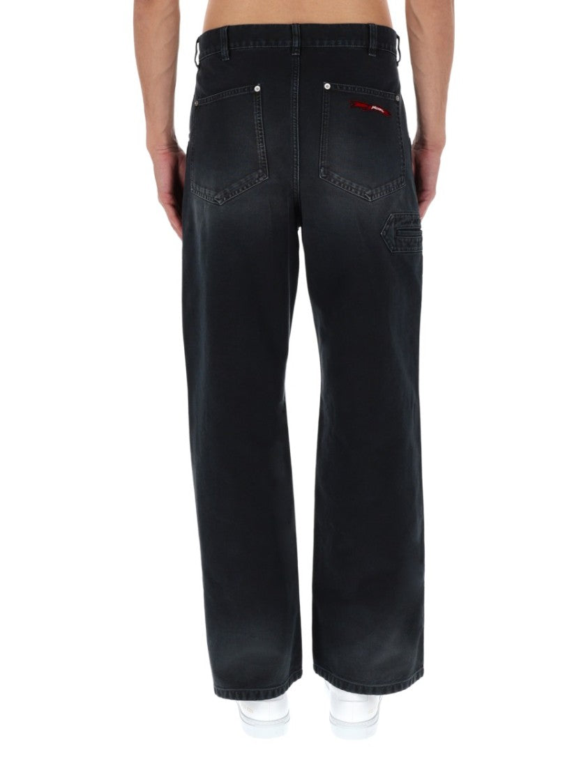 Marni Faded Black Wide Straight Leg Jeans