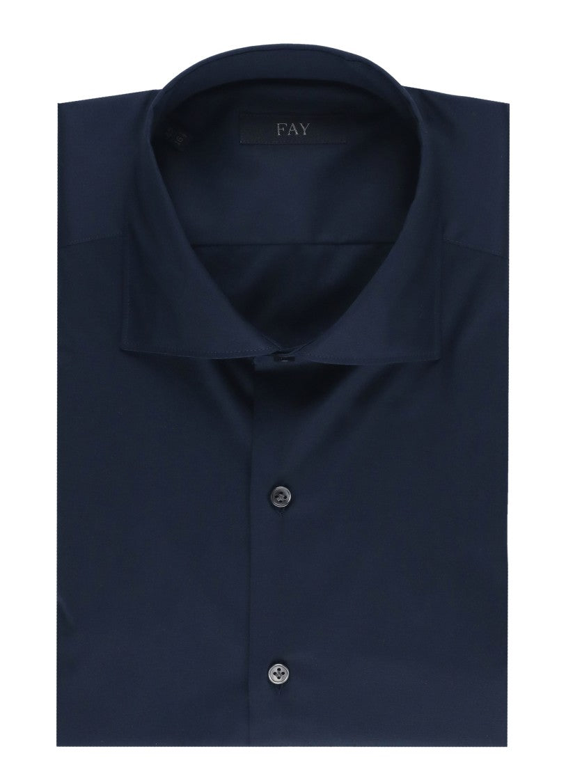 Fay Blue Cotton Casual Shirt