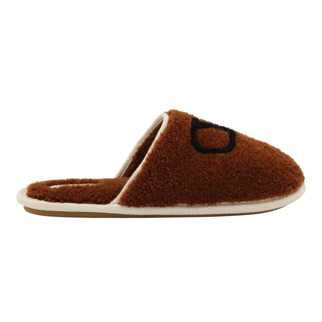 Valentino Garavani Plush Brown Loafers With Black Logo Detail