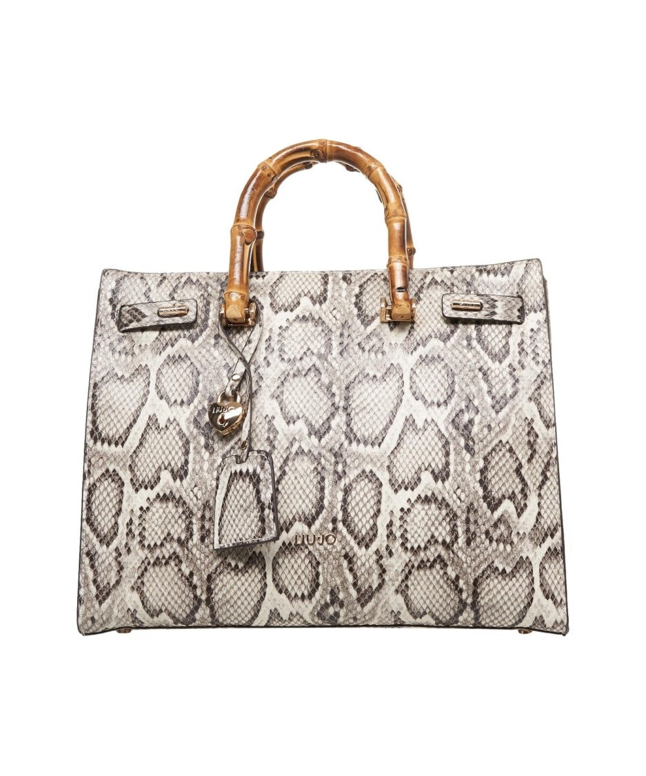 Liu Jo Grey Handbag With Textured Snake Pattern