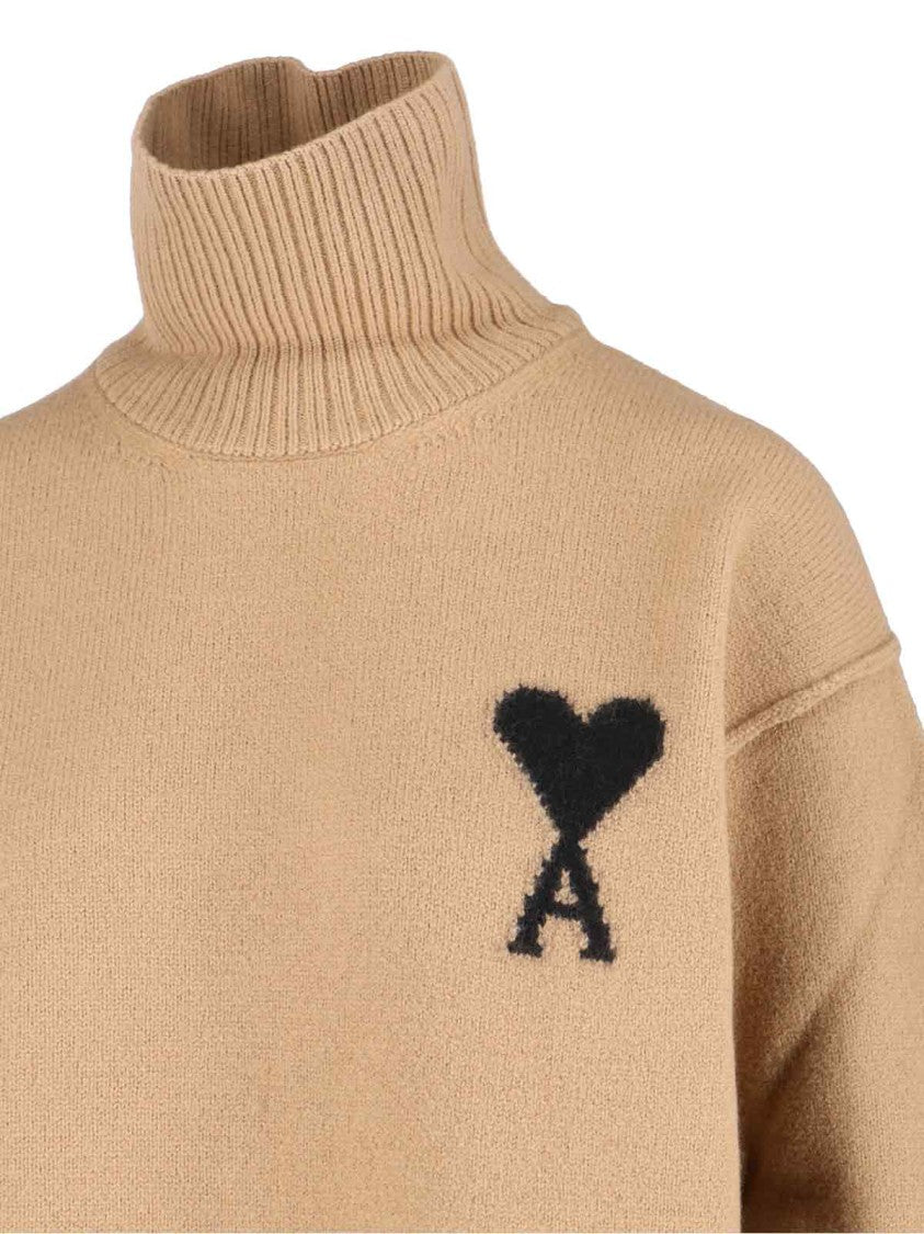 Ami Logo Sweater – Brown
