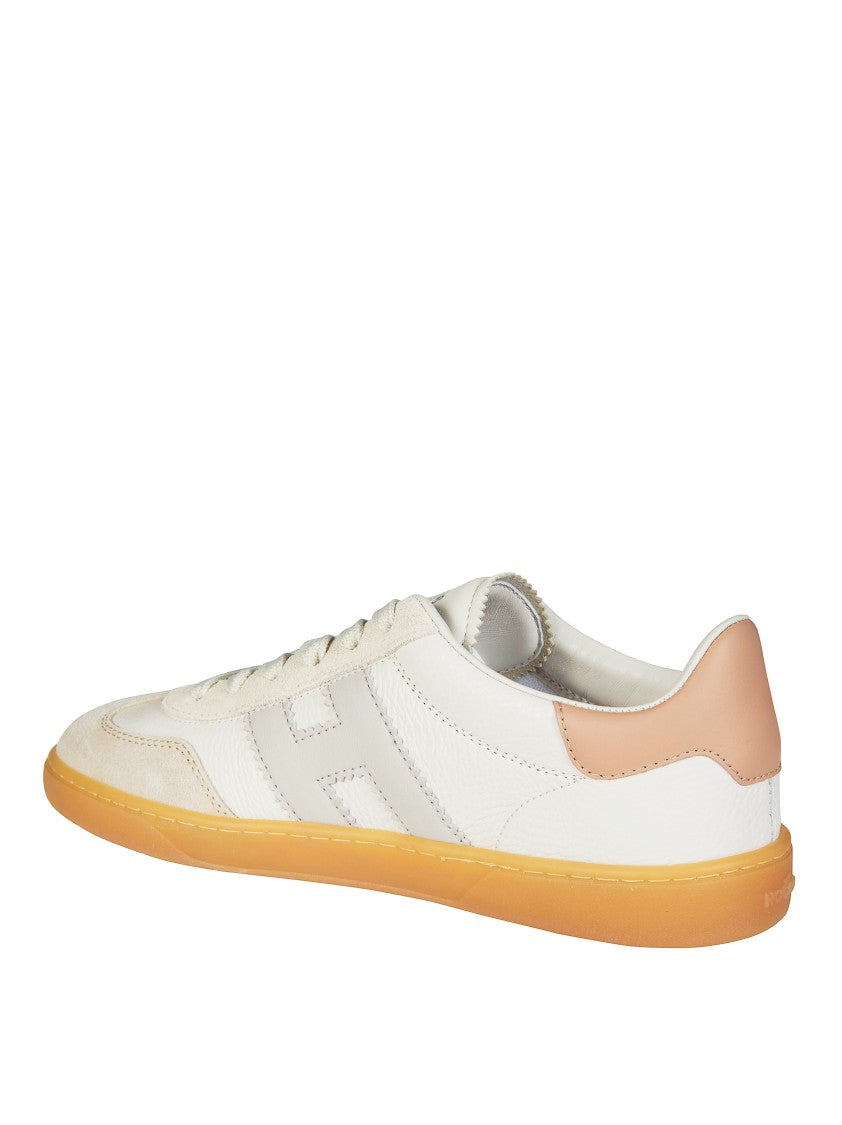 Hogan White Leather Gum Sole Sneakers