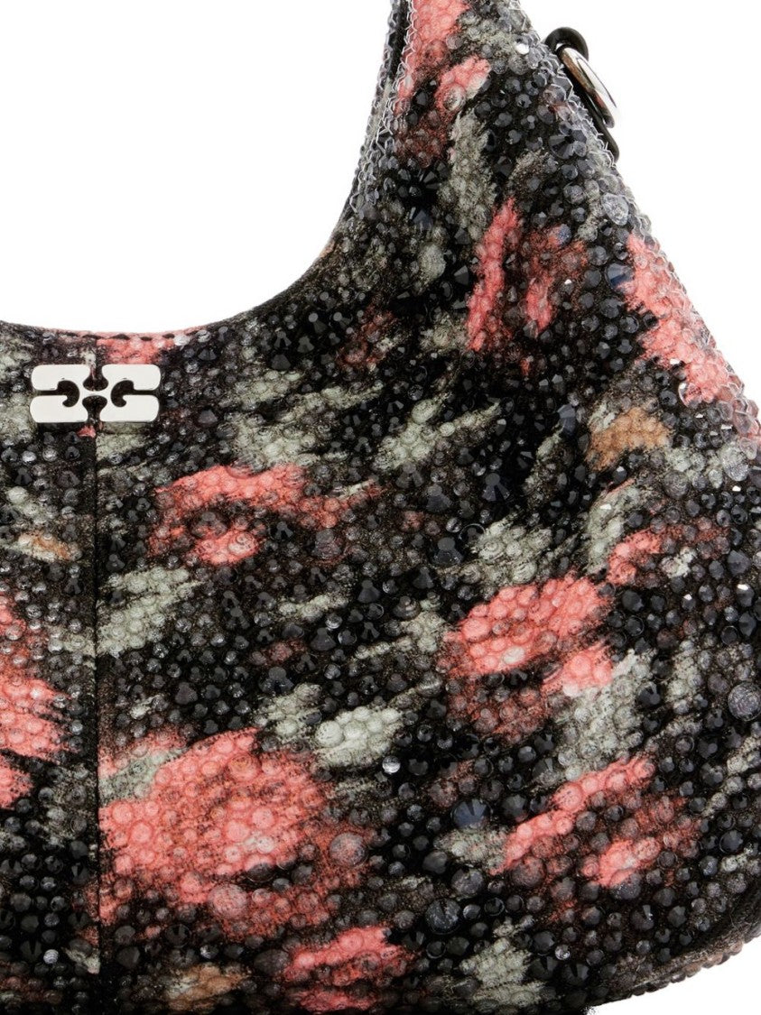 Ganni Multicolor Mini Flowers Beaded Hobo Bag