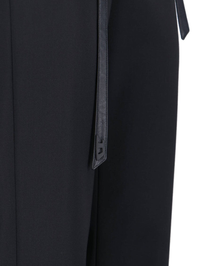 Diesel Black Tailored Wool Blend Pants With Belt