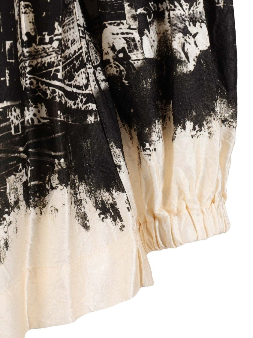 Shirt A Porter Loose-Fitting Blouse With V-Neckline And Cityscape Print