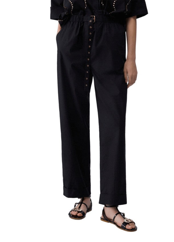 Liu Jo High Waist Cotton Trousers With Belt